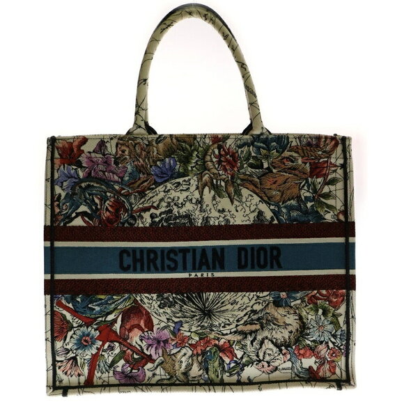 Dior Handbags - Christian Dior Book Tote Canvas Bag Multicolor